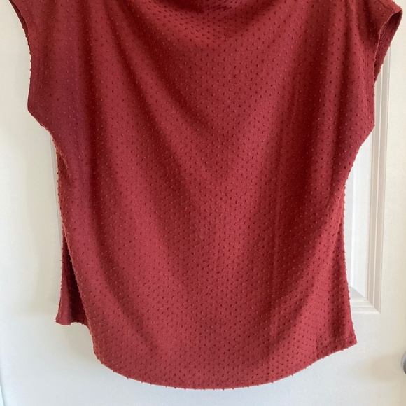 Denver Hayes Cowl Neck Sleeveless Blouse, Rusty Earthy Color Sz S - Picture 4 of 4